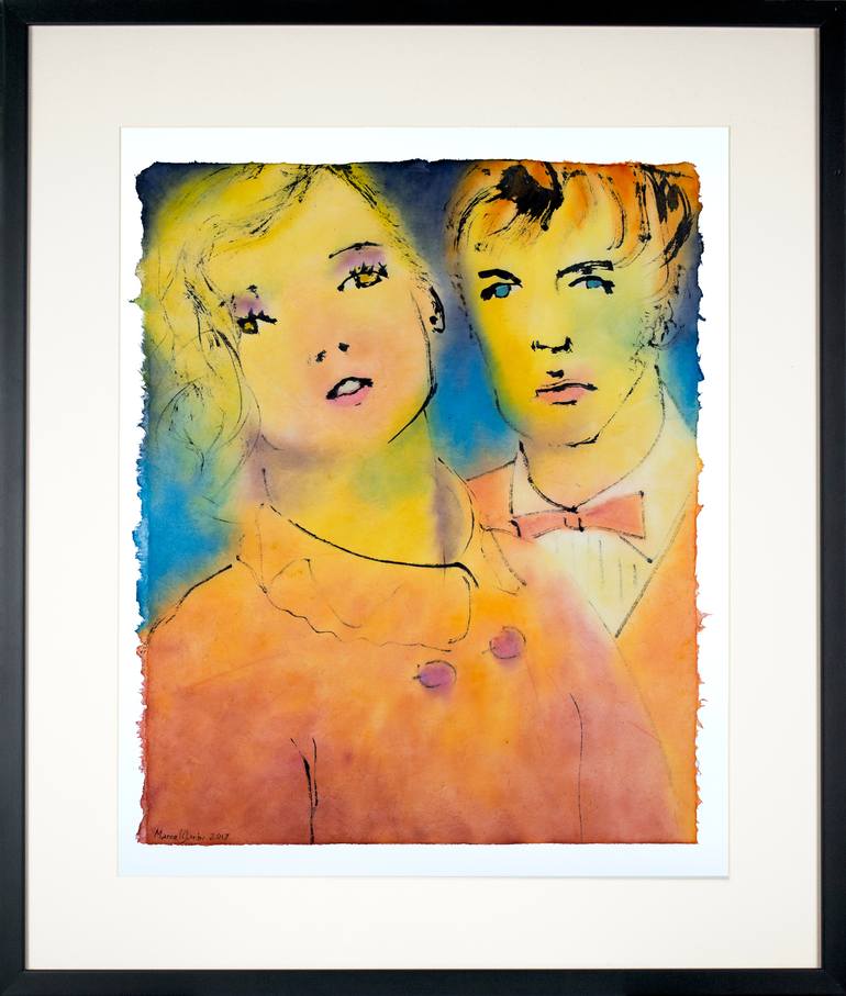 Original Modern People Drawing by Marcel Garbi