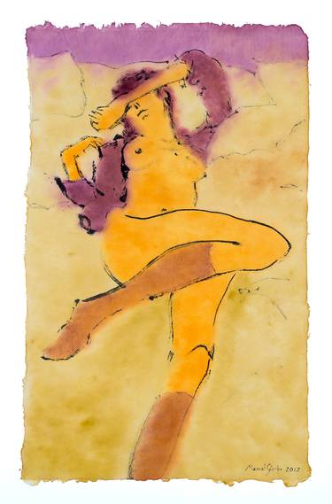 Original Modern Nude Drawings by Marcel Garbi