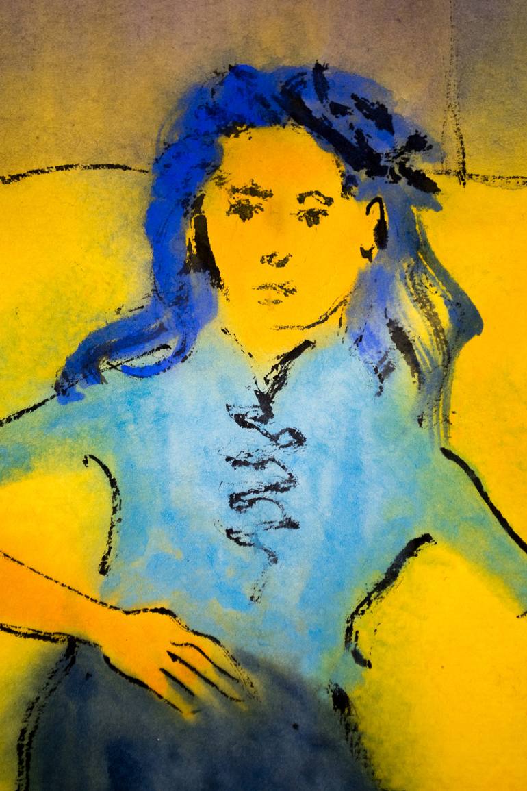 Original Expressionism Women Drawing by Marcel Garbi