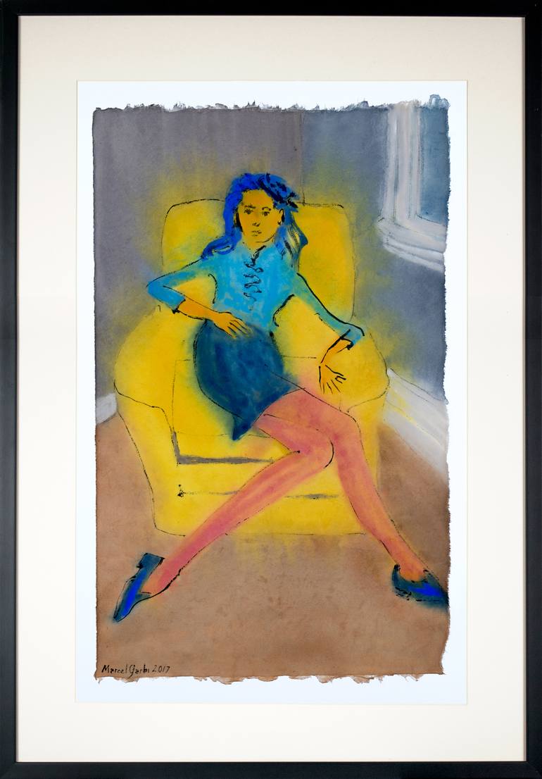 Original Expressionism Women Drawing by Marcel Garbi