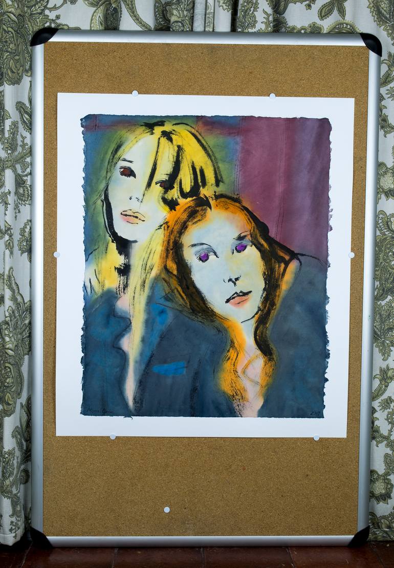 Original Expressionism People Drawing by Marcel Garbi