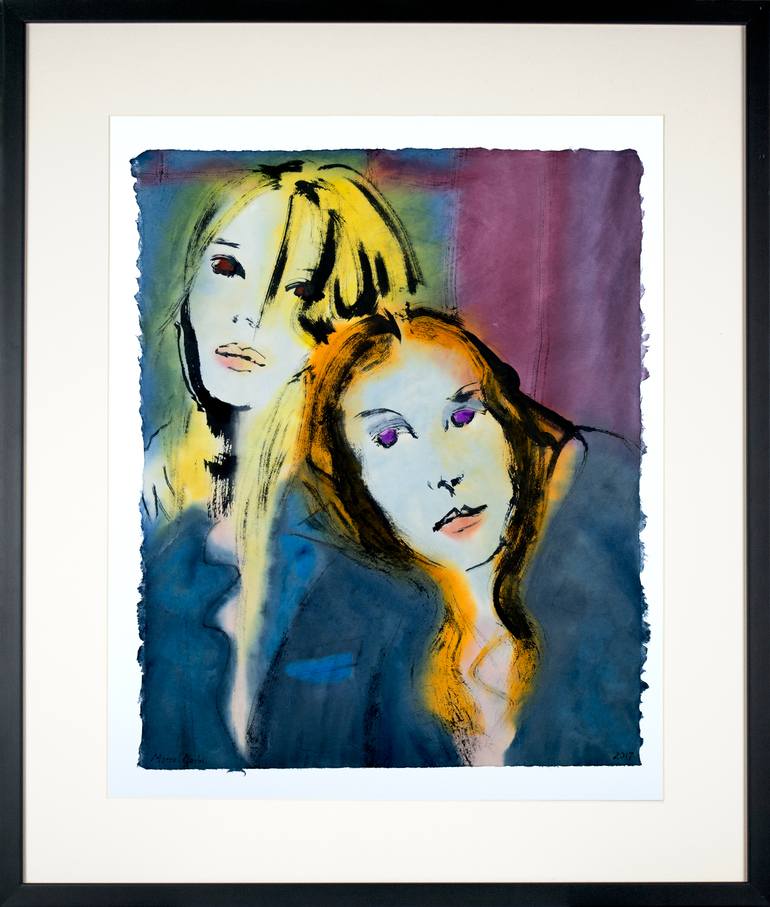 Original Expressionism People Drawing by Marcel Garbi