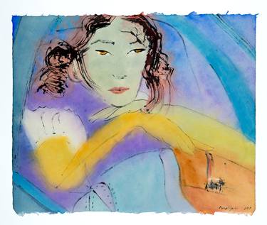 Original Expressionism Women Drawings by Marcel Garbi