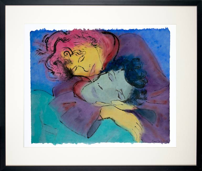 Original Expressionism People Drawing by Marcel Garbi