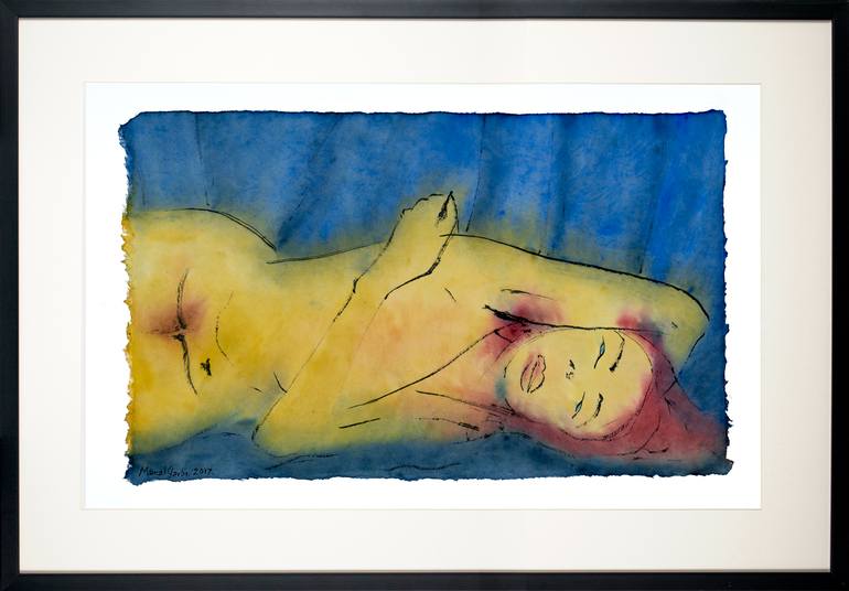 Original Expressionism Nude Painting by Marcel Garbi