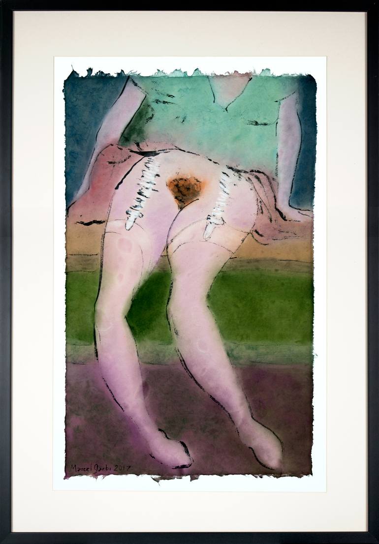 Original Expressionism Erotic Drawing by Marcel Garbi