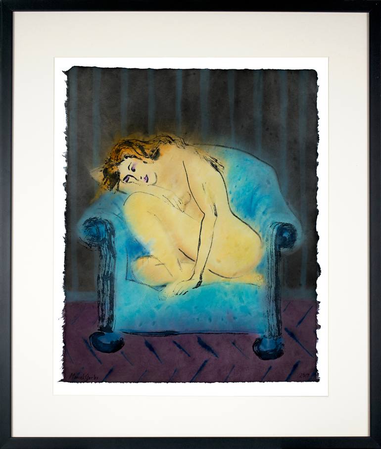 Original Expressionism Nude Drawing by Marcel Garbi