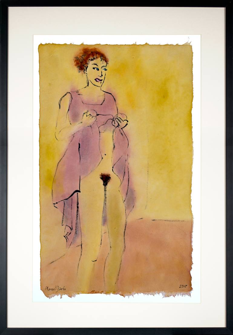 Original Expressionism Nude Drawing by Marcel Garbi