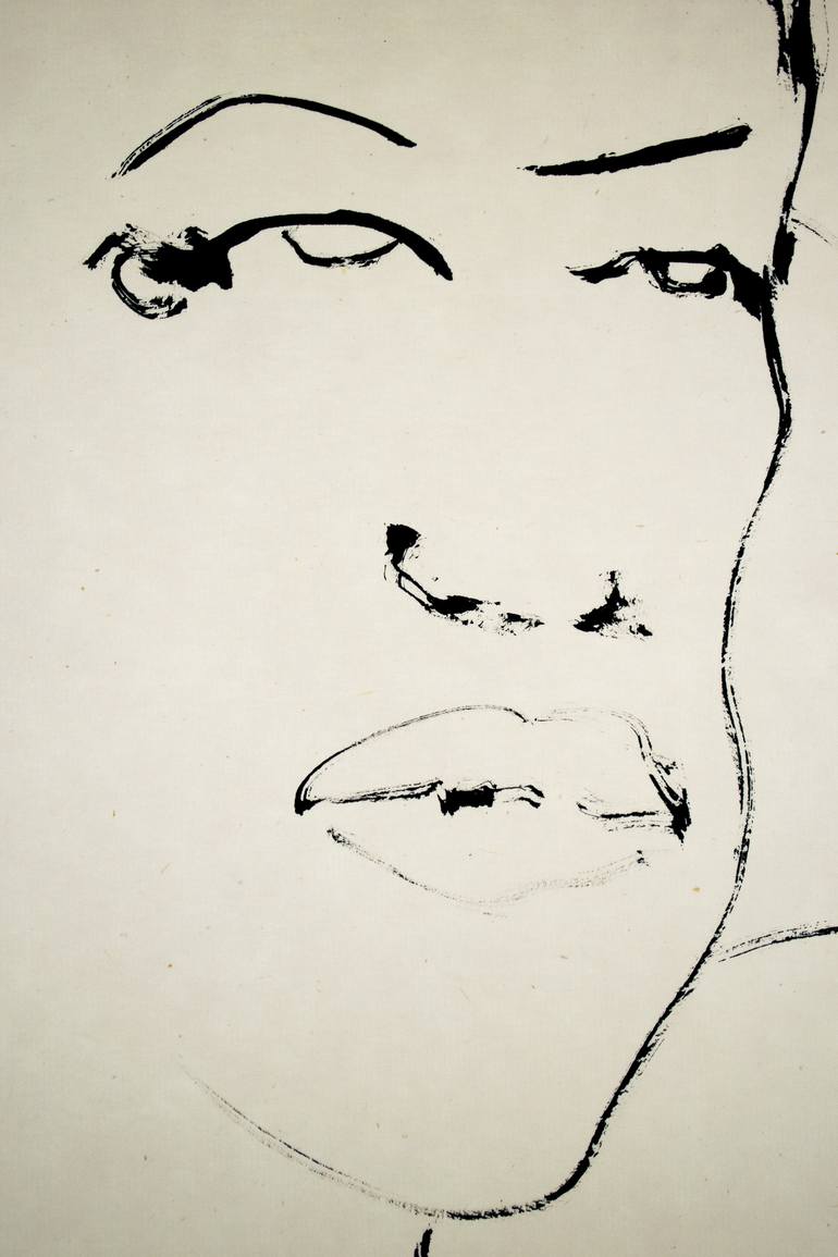 Original Expressionism Portrait Drawing by Marcel Garbi