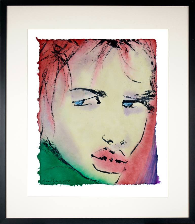 Original Expressionism People Painting by Marcel Garbi