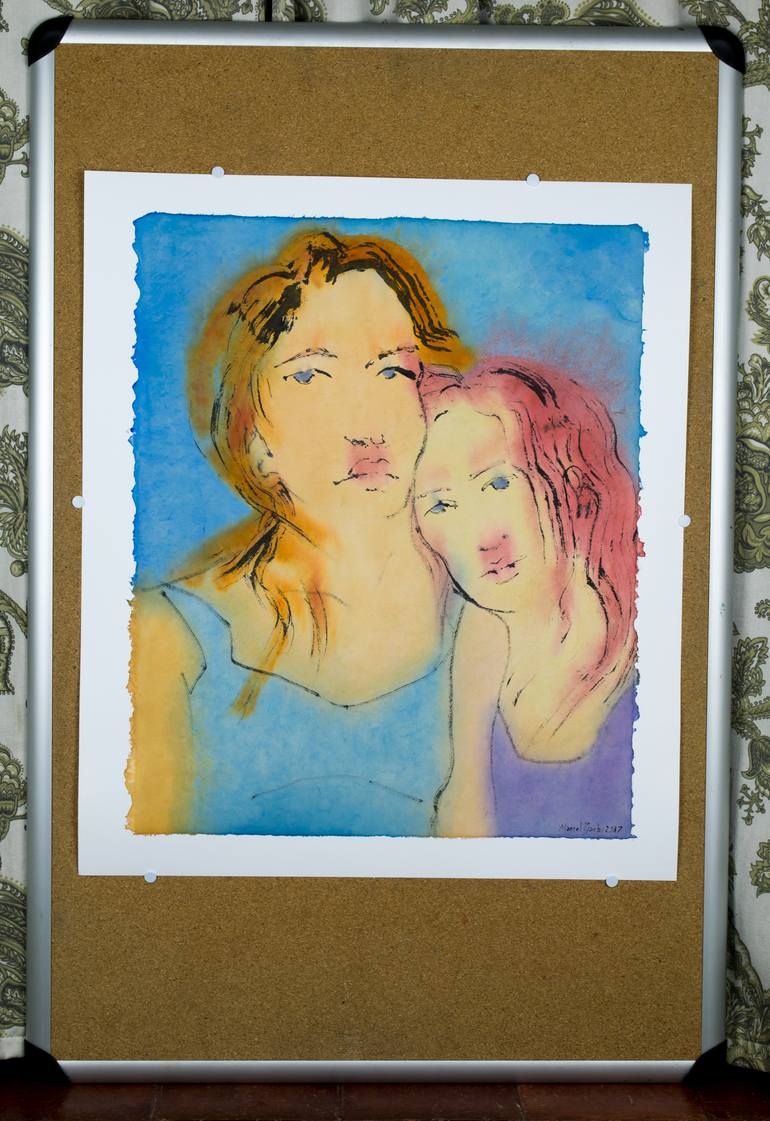 Original Expressionism Family Painting by Marcel Garbi