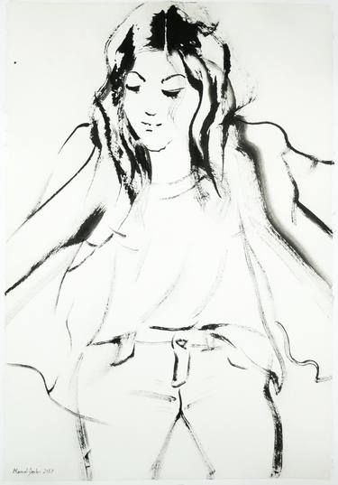 Original Expressionism Fashion Drawings by Marcel Garbi