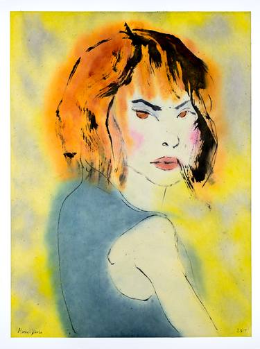 Original Expressionism Portrait Drawings by Marcel Garbi