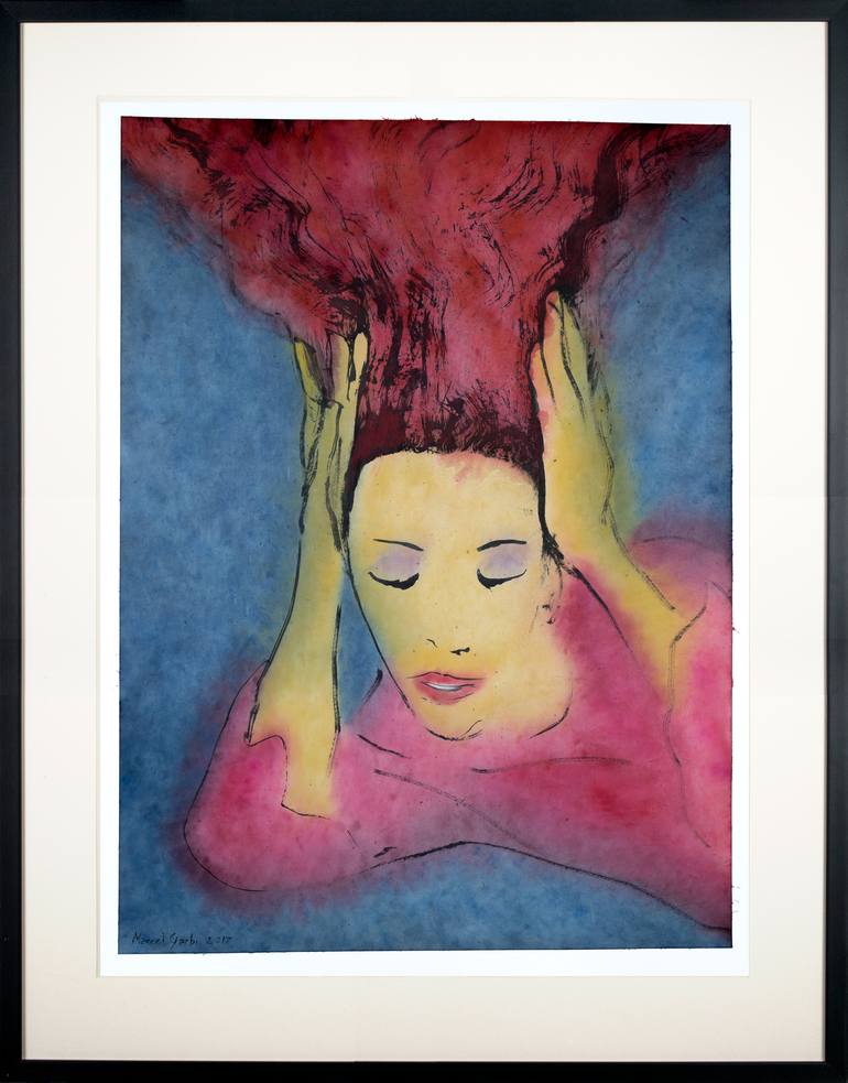 Original Expressionism Religious Drawing by Marcel Garbi