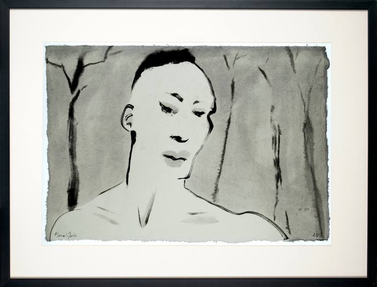 Original Expressionism Men Drawing by Marcel Garbi