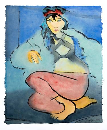 Original Expressionism Women Paintings by Marcel Garbi