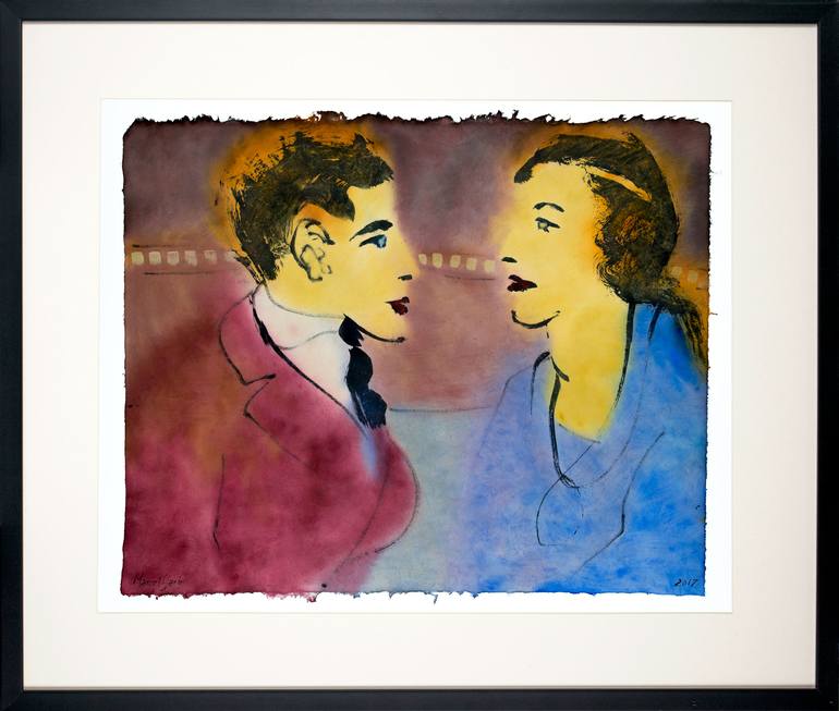 Original Expressionism Love Painting by Marcel Garbi