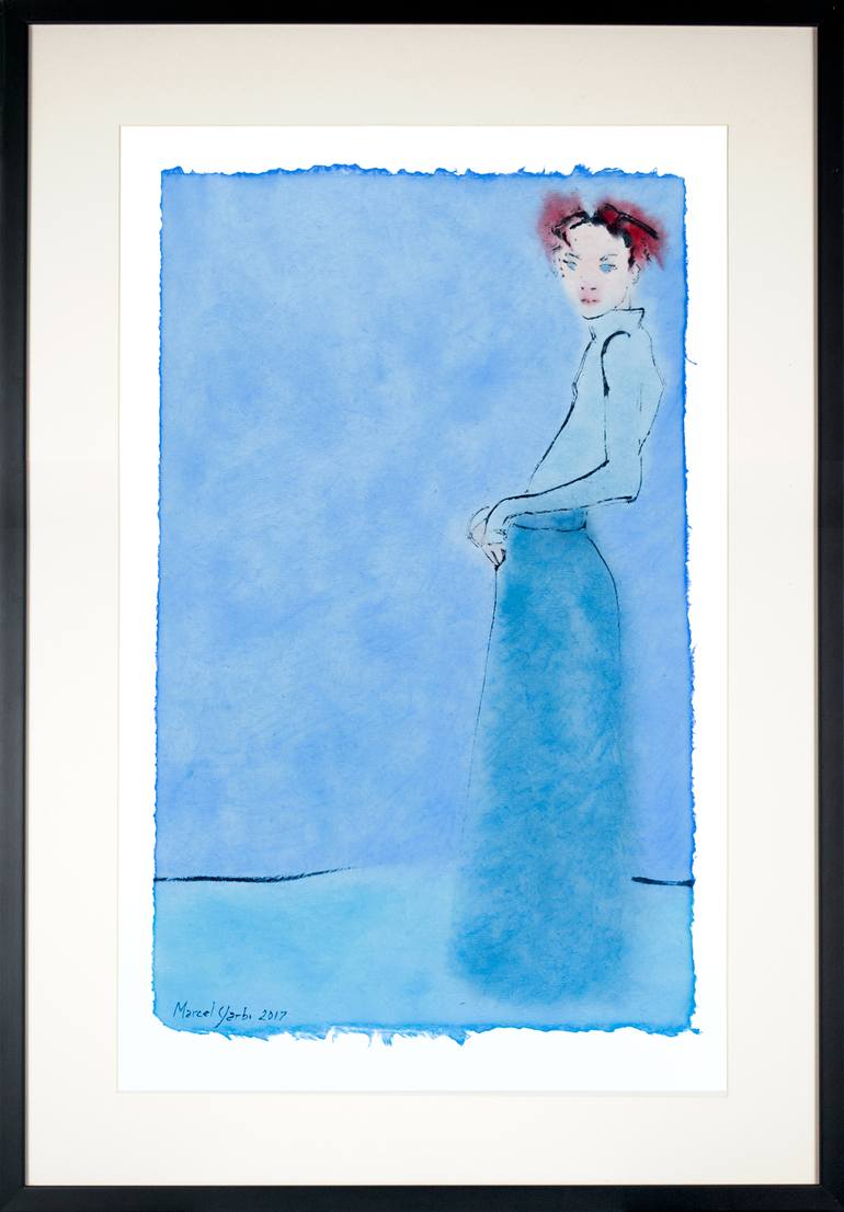 Original Expressionism Women Painting by Marcel Garbi