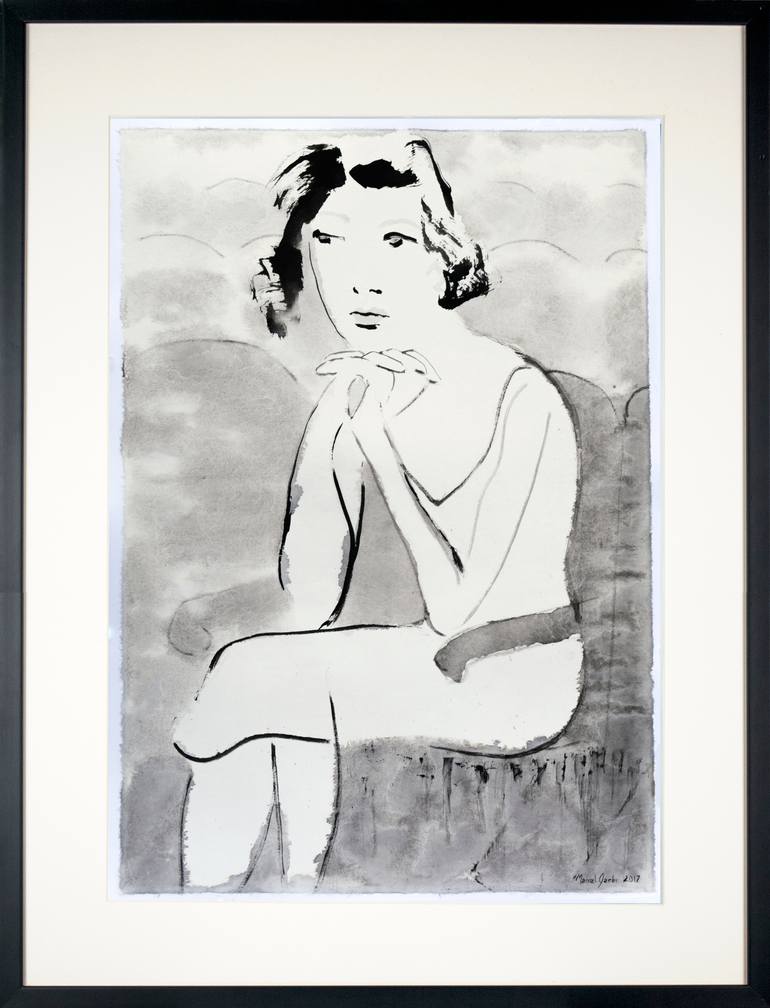 Original Expressionism Women Drawing by Marcel Garbi