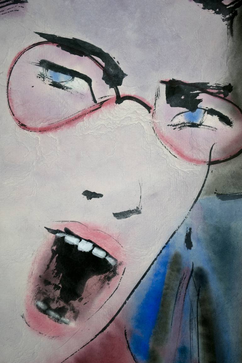 Original Expressionism Portrait Painting by Marcel Garbi