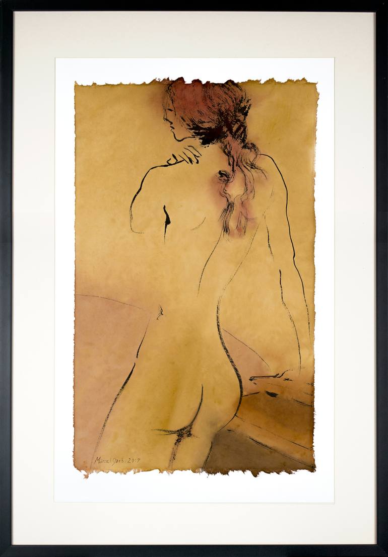 Original Expressionism Nude Drawing by Marcel Garbi