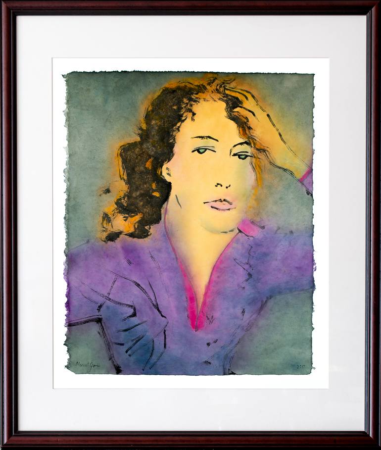 Original Expressionism Portrait Painting by Marcel Garbi