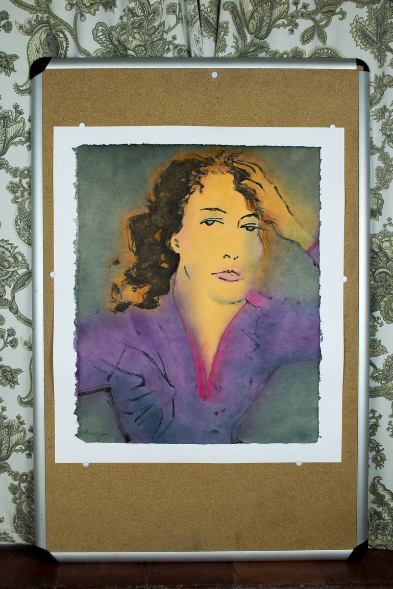 Original Expressionism Portrait Painting by Marcel Garbi