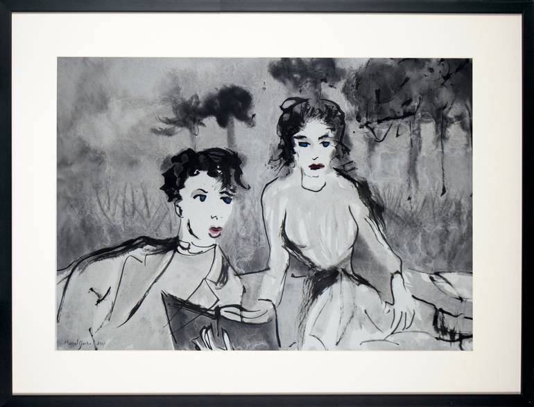 Original Expressionism Love Drawing by Marcel Garbi