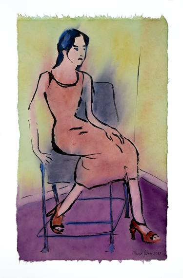 Original Expressionism Women Paintings by Marcel Garbi
