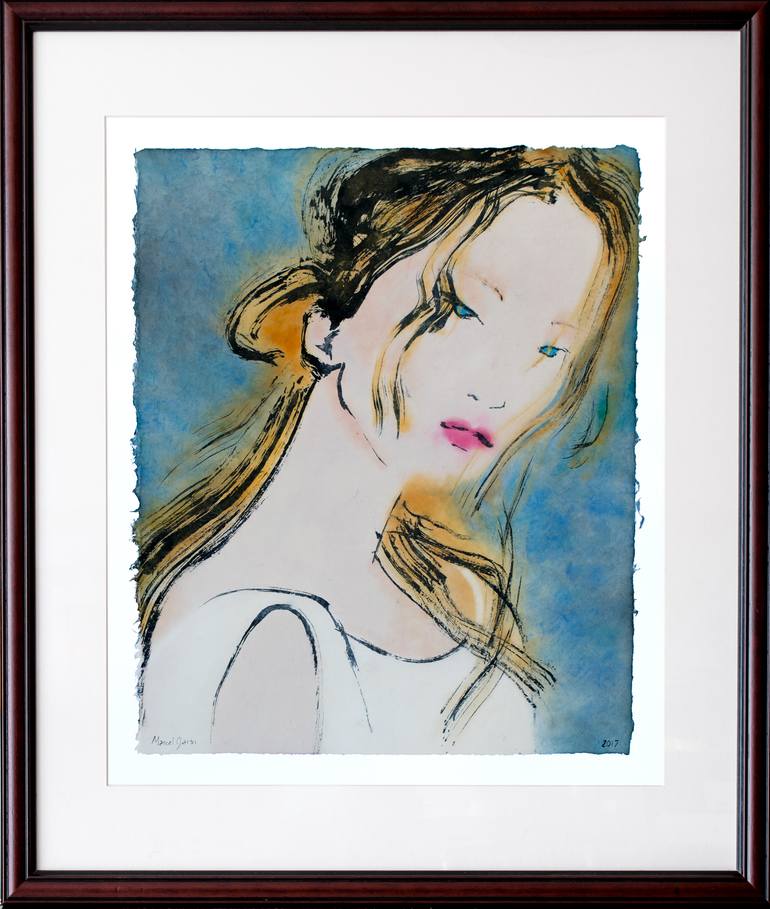 Original Expressionism People Painting by Marcel Garbi