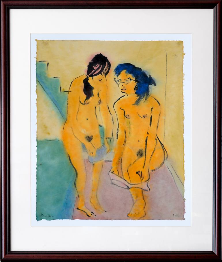 Original Expressionism Nude Painting by Marcel Garbi