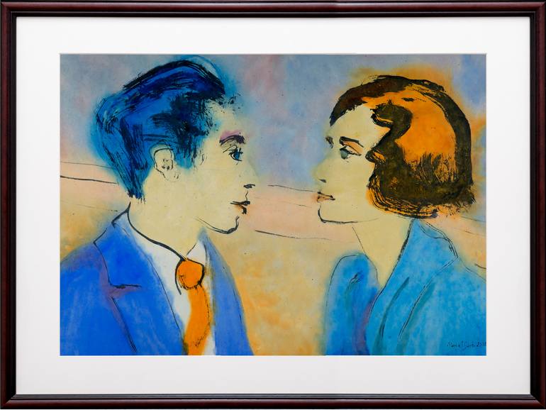 Original Expressionism Love Painting by Marcel Garbi