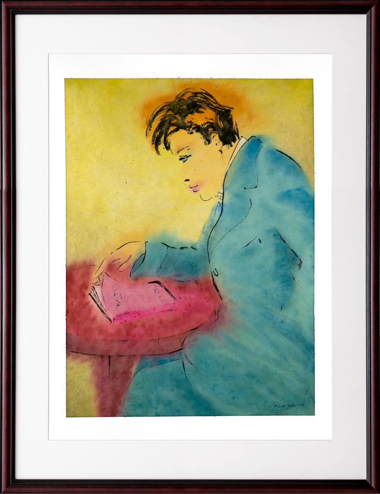 Original Expressionism Men Painting by Marcel Garbi