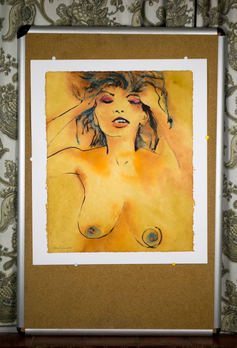 Original Expressionism Nude Painting by Marcel Garbi