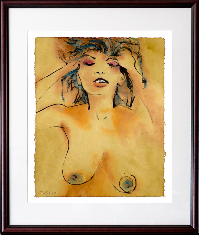 Original Expressionism Nude Painting by Marcel Garbi
