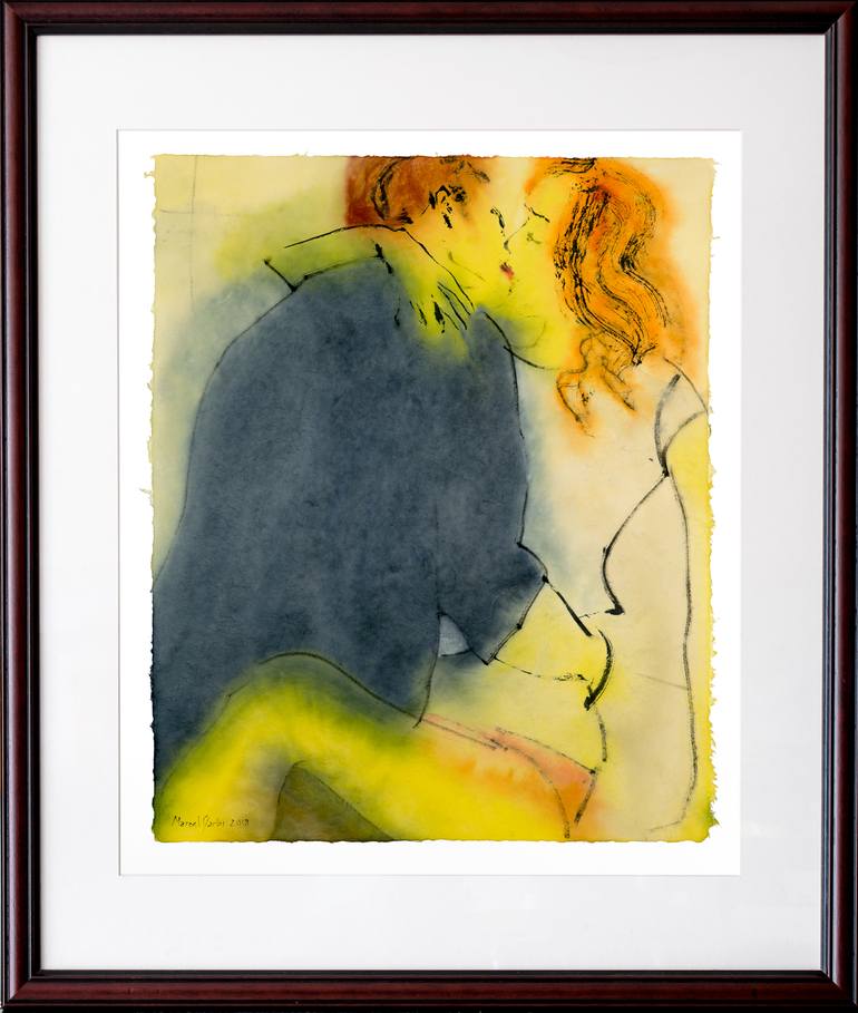 Original Expressionism Love Painting by Marcel Garbi