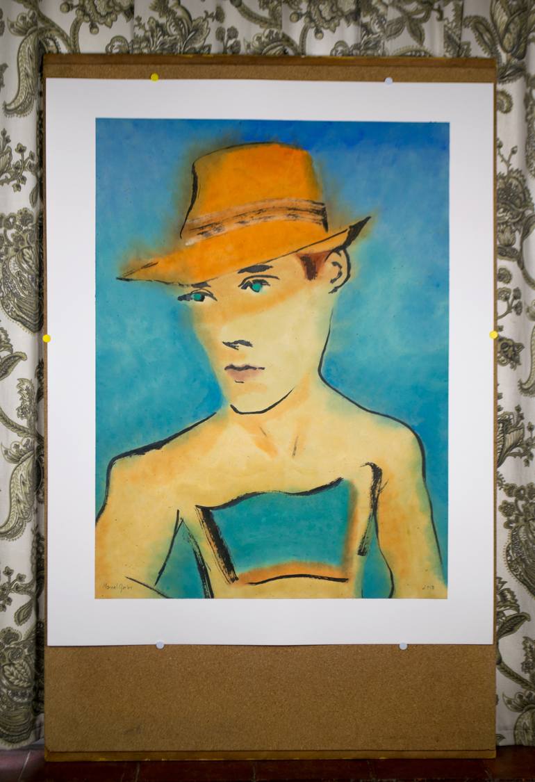 Original Expressionism Portrait Painting by Marcel Garbi