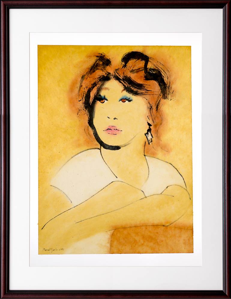 Original Expressionism Portrait Painting by Marcel Garbi