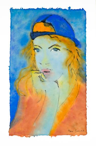 Original Expressionism Portrait Paintings by Marcel Garbi