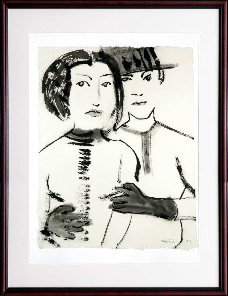 Original Expressionism Love Drawing by Marcel Garbi