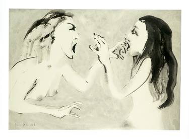 Original Expressionism Women Drawings by Marcel Garbi
