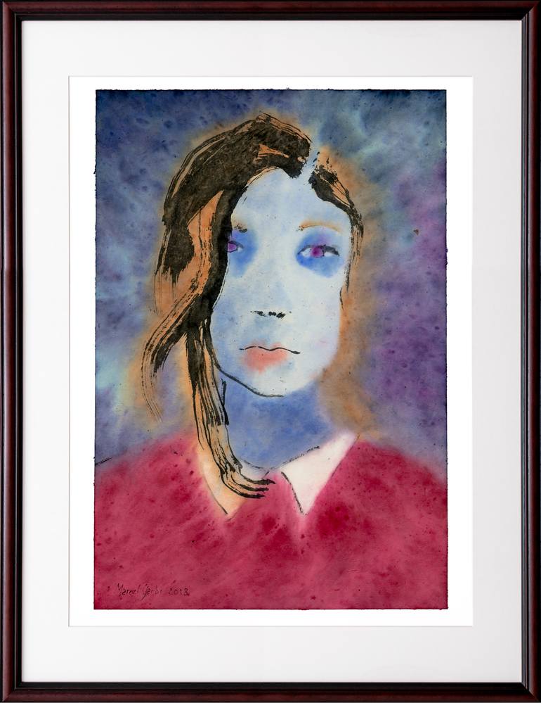 Original Expressionism Portrait Painting by Marcel Garbi