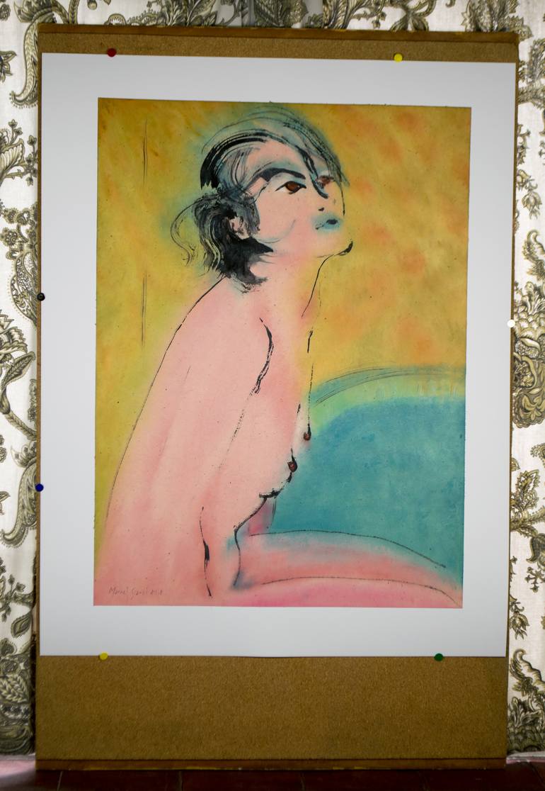 Original Impressionism Nude Painting by Marcel Garbi