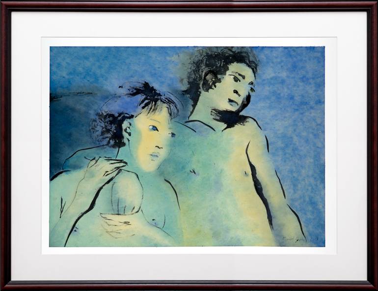 Original Impressionism Nude Painting by Marcel Garbi