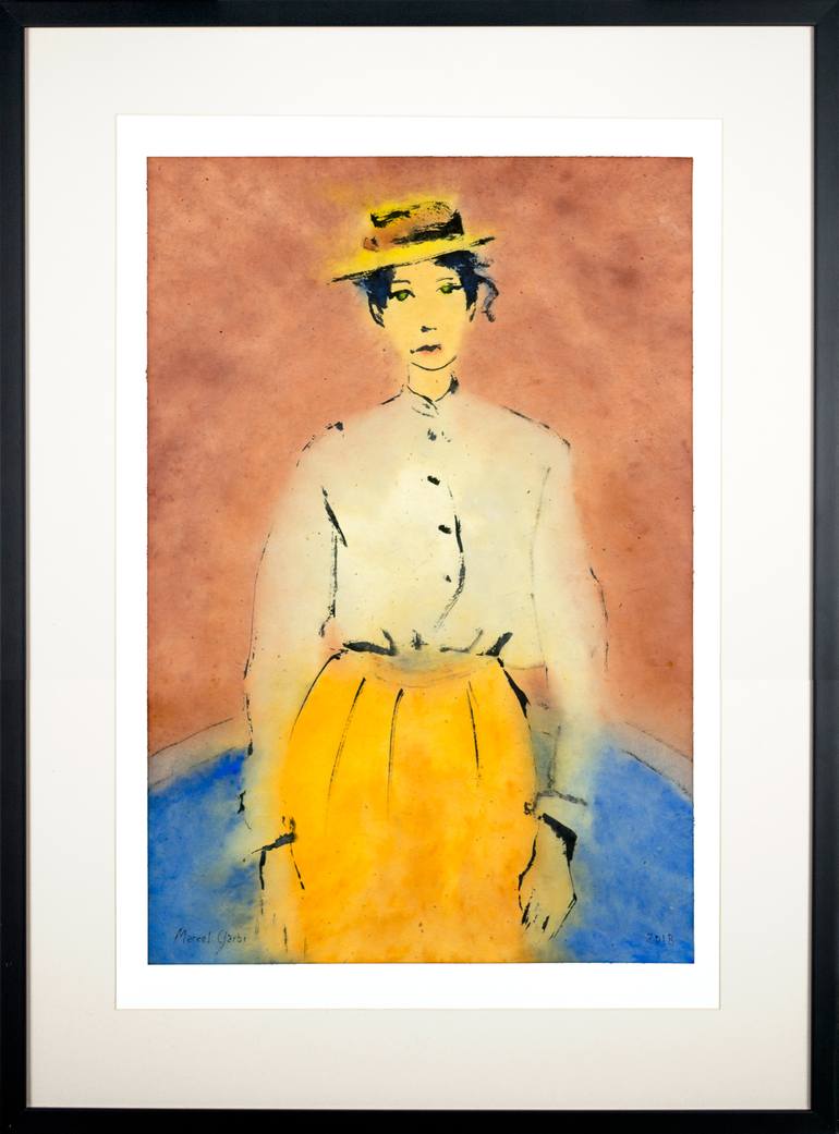 Original Expressionism Women Painting by Marcel Garbi