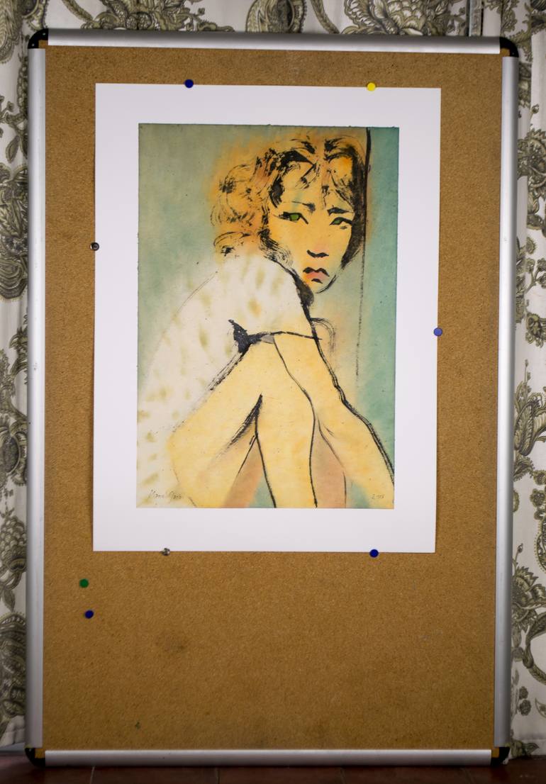 Original Expressionism People Painting by Marcel Garbi