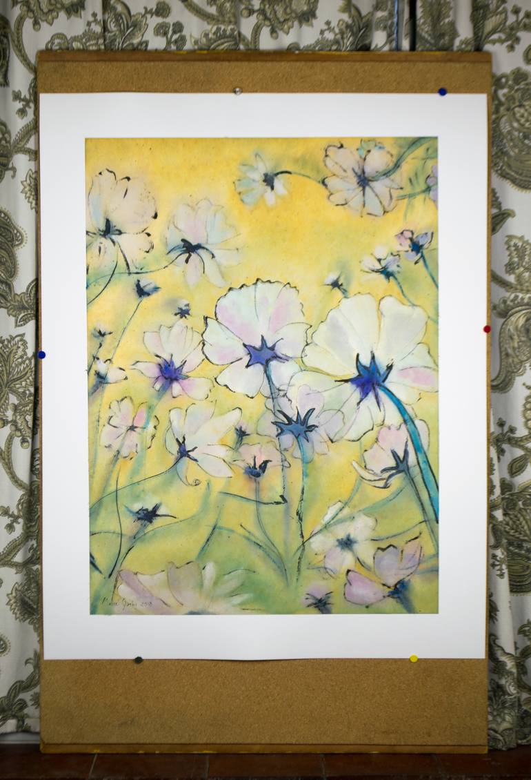 Original Expressionism Floral Painting by Marcel Garbi