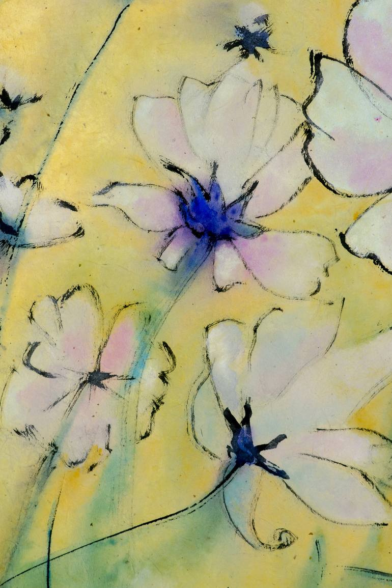 Original Expressionism Floral Painting by Marcel Garbi