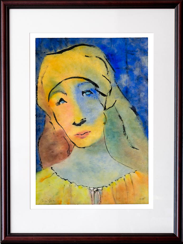 Original Expressionism People Painting by Marcel Garbi
