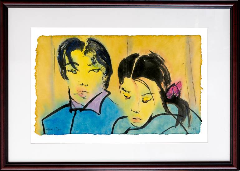 Original Expressionism Love Painting by Marcel Garbi